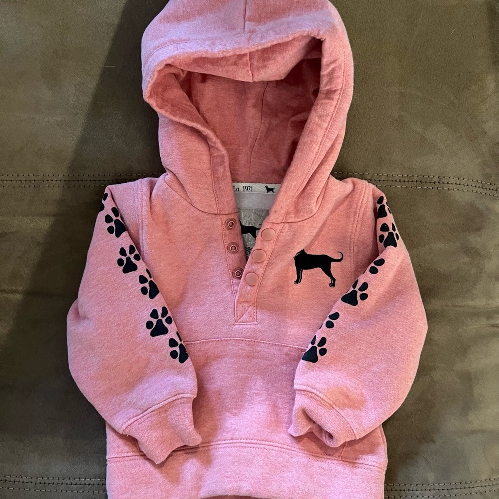 Pink Black Dog Baby Hoodie
